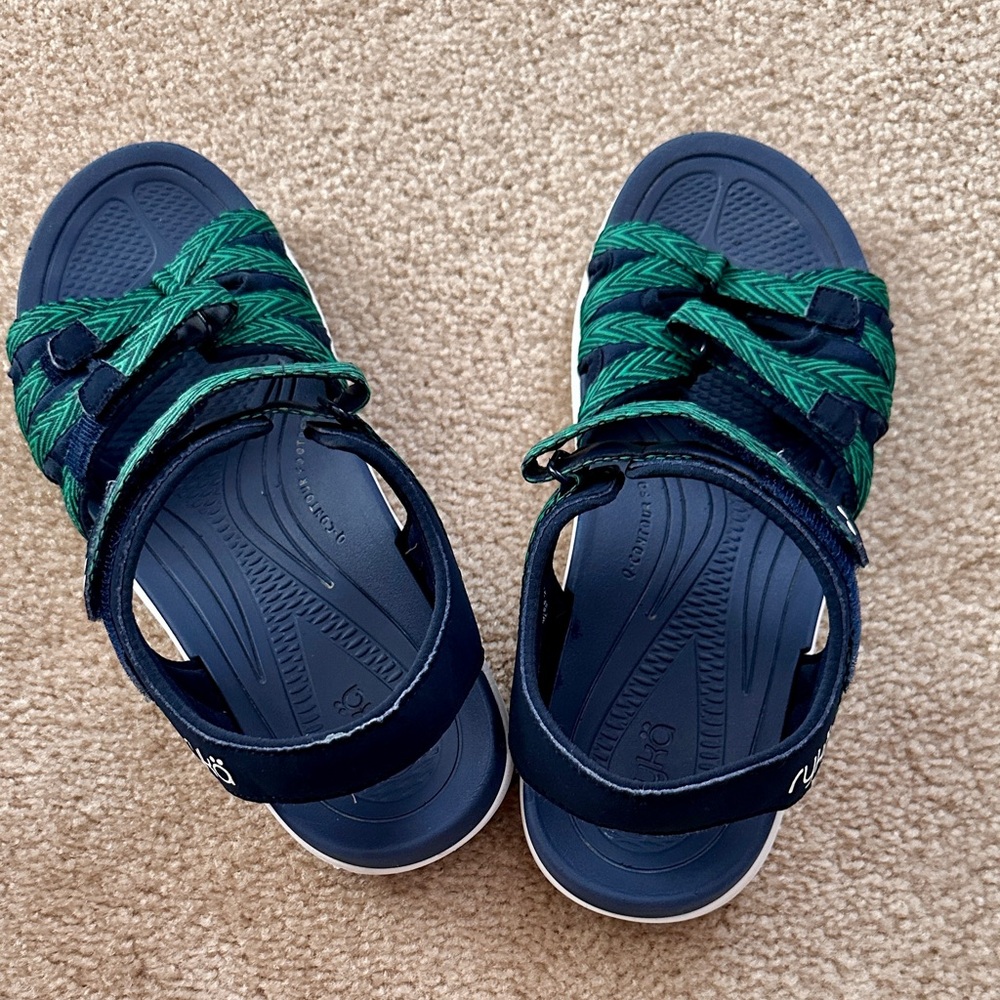 SALE $15 Ryka Navy and Green Women's Sandals - Picture 6 of 6